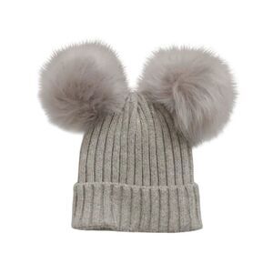 Gap kids gray pom pom beanie